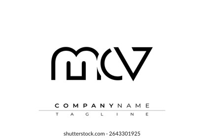 MCV abstract letter design. Modern Business Logo Design With Abstract Typography and Contemporary Style