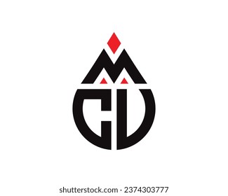 MCV-Buchstaben Wassertropfen Form Logo Design. MCV-Drop Logo einfach Design.