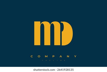 MD Abstract Geometric Logo Design. Modern and elegant logo design with simplistic typography elements, showcasing branding excellence.