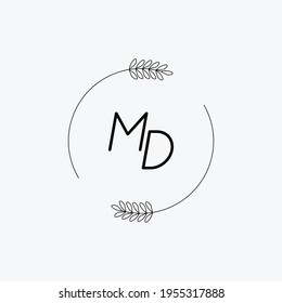 MD Beauty vector initial logo, handwriting logo of initial signature