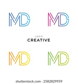 MD Creative Latter Logo Design. Monogram Design. By Custom Branding Logo. Creative Logo Design. Vector illustration. Modern Design. Logo Template.