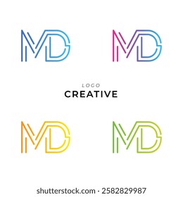 MD Creative Latter Logo Design. Monogram Design. By Custom Branding Logo. Creative Logo Design. Vector illustration. Modern Design. Logo Template.