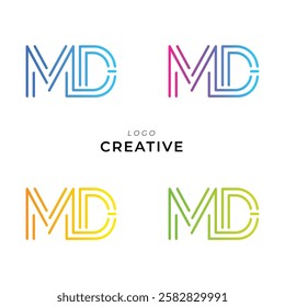 MD Creative Latter Logo Design. Monogram Design. By Custom Branding Logo. Creative Logo Design. Vector illustration. Modern Design. Logo Template.