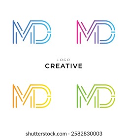 MD Creative Latter Logo Design. Monogram Design. By Custom Branding Logo. Creative Logo Design. Vector illustration. Modern Design. Logo Template.