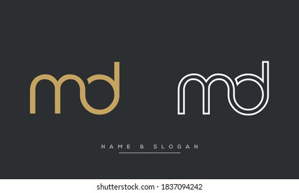 MD, DM Abstract Letters Logo Monogram