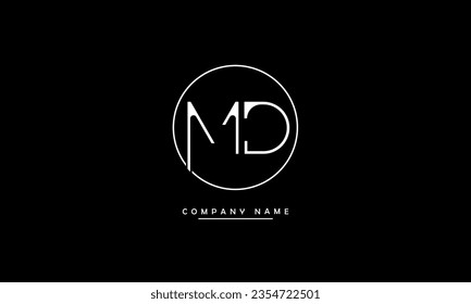 Monograma con el logotipo de las letras abstractas MD, DM