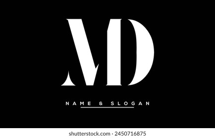 Monograma del logotipo de las letras Abstractas de MD, DM