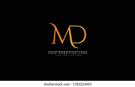 MD DM abstract vector logo monogram template