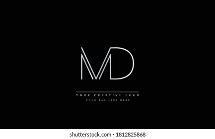 MD DM abstract vector logo monogram template