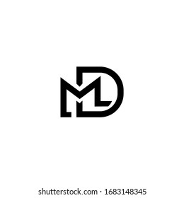 MD DM D M Letter Logo Design Vector Template