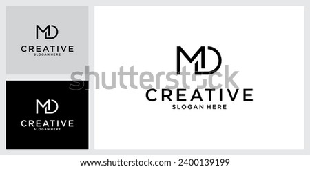 MD or DM initial letter logo design vector