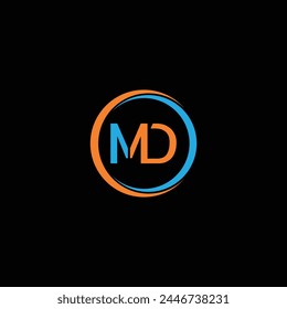 MD DM letter logo design vector template
