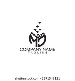 logotipo de letra MD o DM. Atractivo y creativo logotipo de la letra inicial MD DM M D M D y logotipo de la tecnología