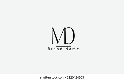 MD DM M D abstract vector logo monogram template