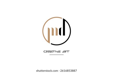 MD, DM, M, D abstract letters logo monogram