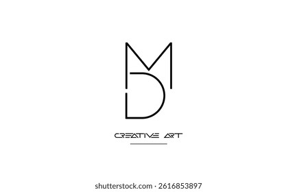 MD, DM, M, D abstract letters logo monogram