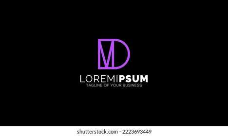 MD, DM, M, D Letters Logo design Abstract Monogram vector