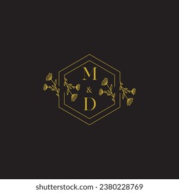 MD elegant wedding initial logo in high quality professional design that will print well across any print media