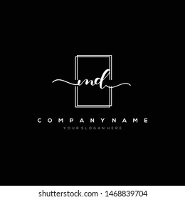MD handwriting initial logo template vector.