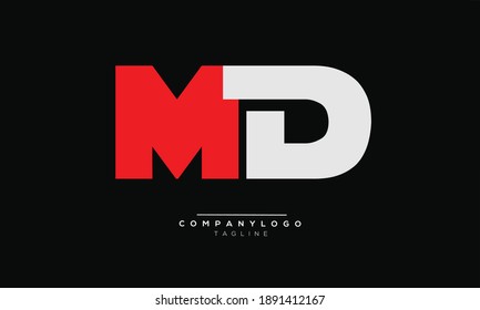 MD icon monogram letter text alphabet logo design