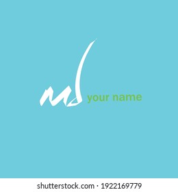 md initial handwriting logo for identity