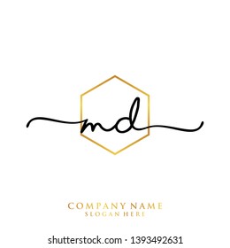 MD Initial handwriting logo template