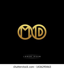 MD initial letter linked circle capital monogram logo modern template