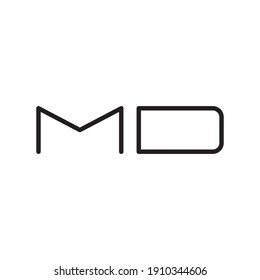 md initial letter vector logo