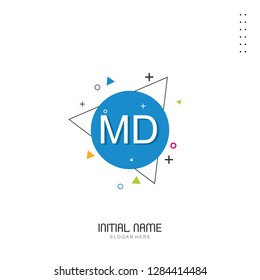 MD Initial logo template vector