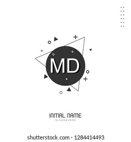 MD Initial logo template vector