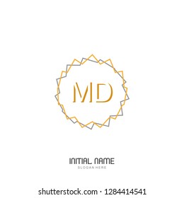 MD Initial logo template vector