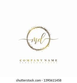 MD Initial luxury handwriting logo vector