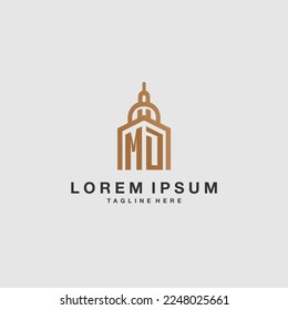 MD initial monogram real estate logo with imperium style desgn