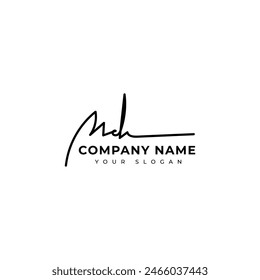 md Initial signature logo vector design