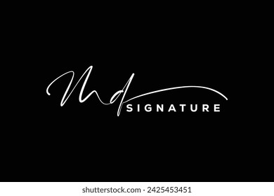 MD initials Handwriting signature logo. MD Hand drawn Calligraphy lettering Vector. MD letter real estate, beauty, photography letter logo design.