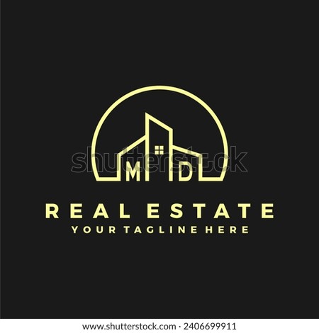MD initials homes modern building company logo vector.eps
