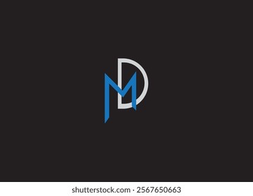  MD letter And  Abstract Logo  Design And Initial Logo
