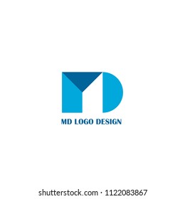 MD letter logo design.