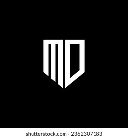 MD letter logo design with black background in illustrator. Vector logo, calligraphy designs for logo, Poster, Invitation, etc.