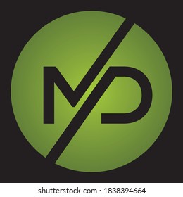MD Letter Logo Design Creative Icon Modern Letters Vector Logo