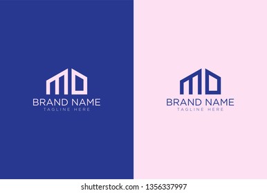 MD letter logo design template elements - vector