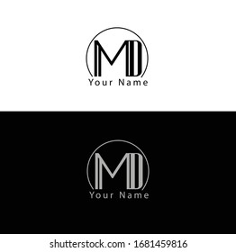 Vector de plantillas de diseño de logotipo de letra MD