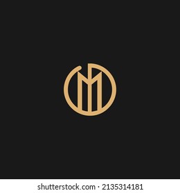 MD letter logo vector, MD circle type initial concept icon,