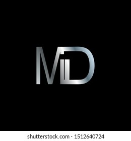 MD Letter monogram with abstrac concept style design