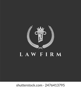 MD-Buchstabe Monogramm Logo für Kanzlei mit Säulenkrone Bild Design