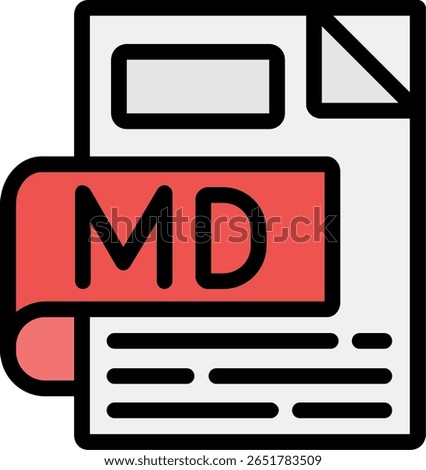 MD Line Filled Icon Design