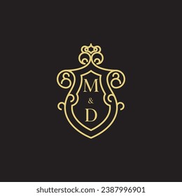 MD line vintage initial logo in high quality professional design that will print well across any print media