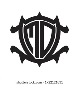 MD Logo monogram isolated with frame shield shape design template
