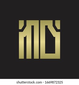 MD-Logo mit quadratischer Design-Vorlage mit goldenen Farben