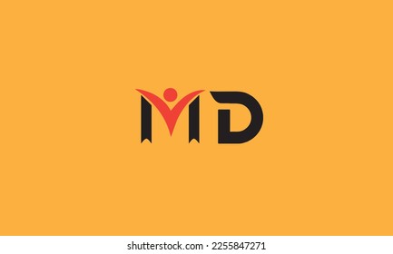 Diseño del logotipo de la letra MD M D 